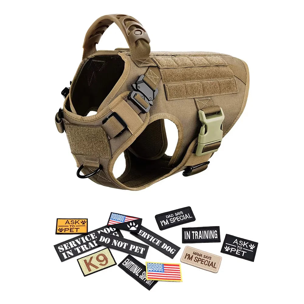 Tactical Military Large Dog Harness Collar