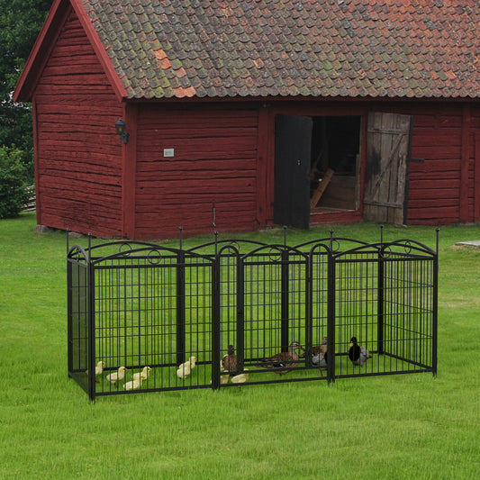 32" Heavy Duty Metal Playpen with Doors, 8 Panels Foldable Pen for Indoor & Outdoor
