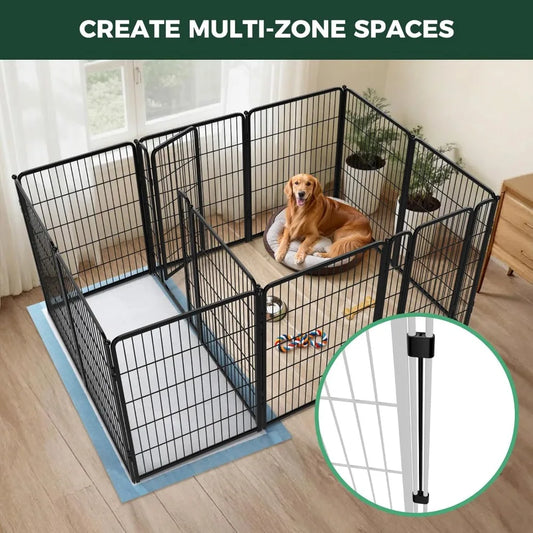 Homeplus Unleashed Indoor Dog Playpen - Stress-Free and Safe Play, Heavy Duty 40 Inch - 12 Panels with Connectors