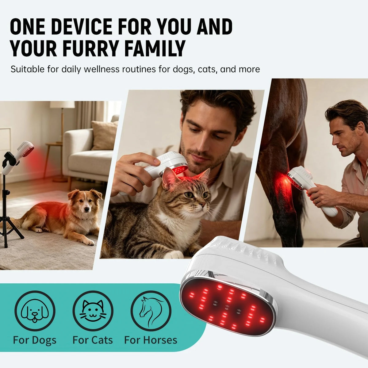 Handheld Red Light Device for Pet 3*808nm Laser Therapy Device for Pain Relief&ArthritisMuscle Comfort&Daily Recovery