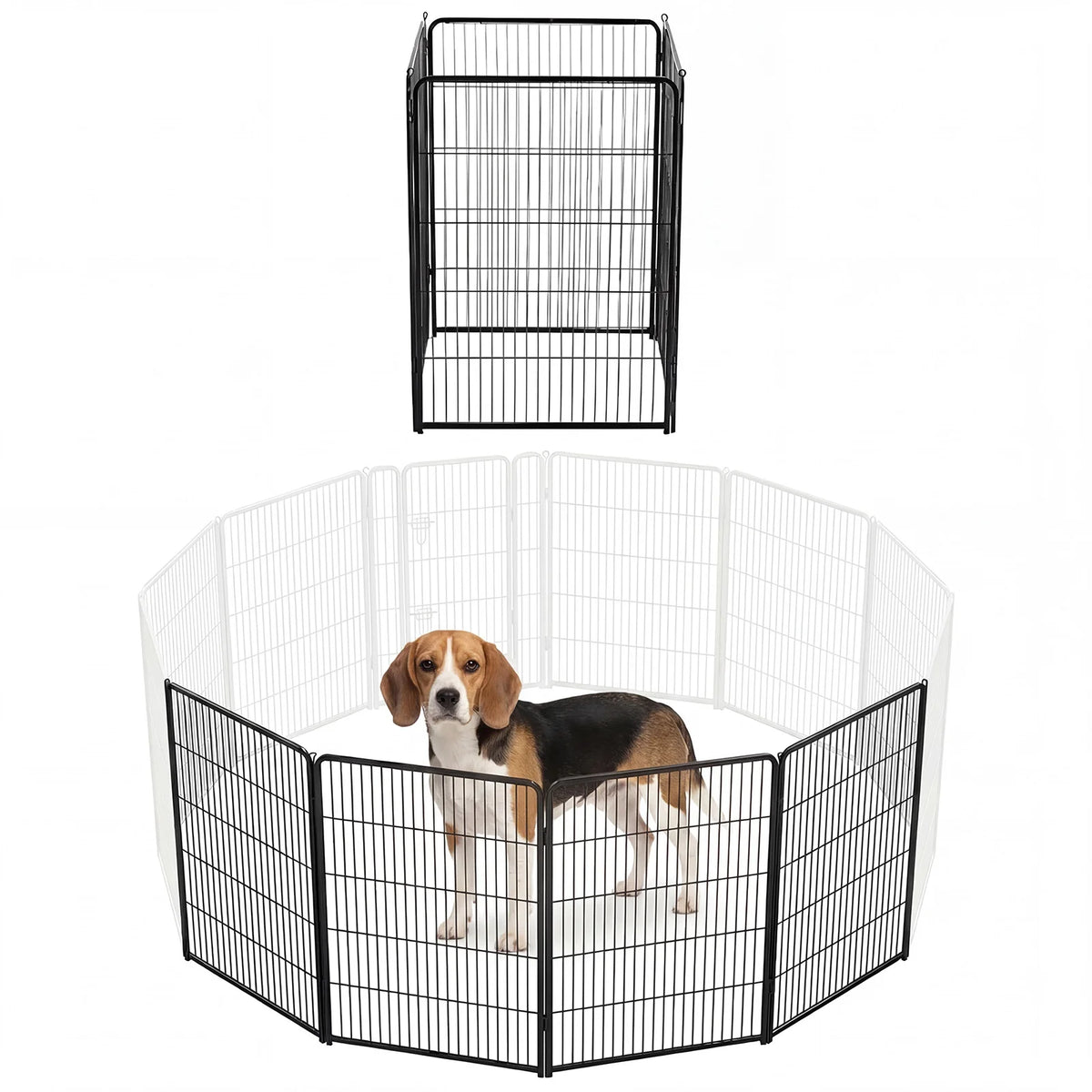 6 Panels Metal Dog Playpen - 24 Inch to 40 Inch Exercise Gate
