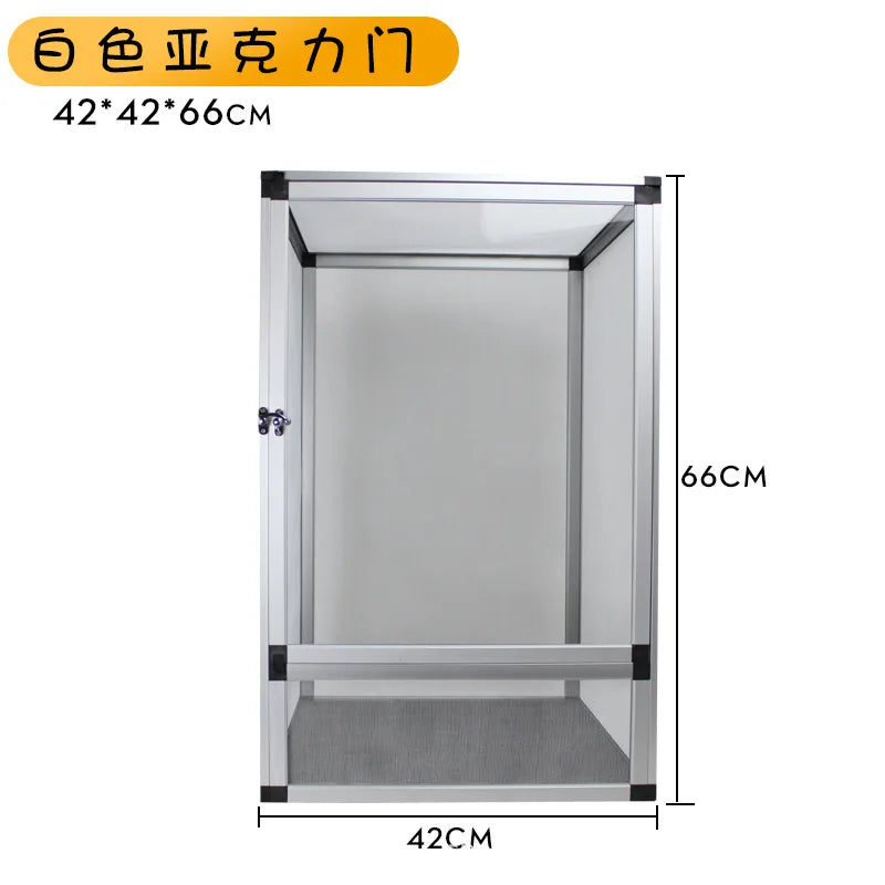 Reptile Pet Housing Aluminum Detachable Screen Cage Ventilated Breathable Reptile Terrarium