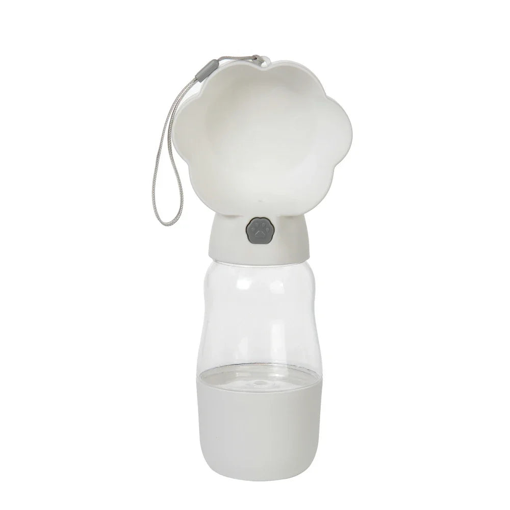 2 in 1 Dog Water Bottle With Food Container 530ml - Outdoor Portable Pet Water Dispenser Feeding Bowl
