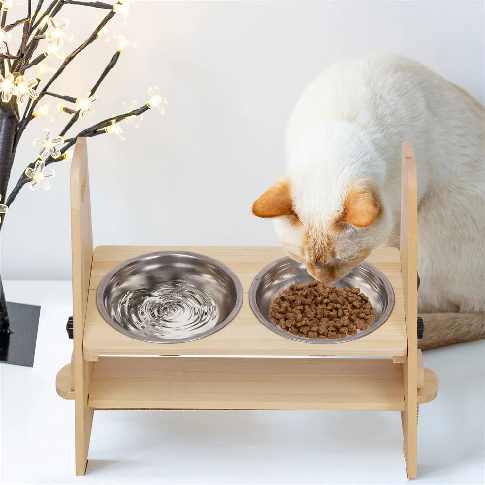 Adjustable Elevated Dog Bowls - Tall Raised Feeder Station