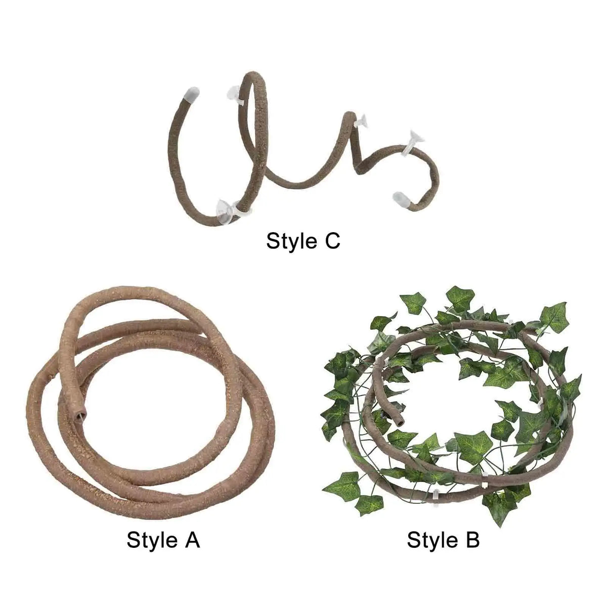 Realistic Reptile Terrarium Plant Flexible Vine Jungle Climbing Accessory