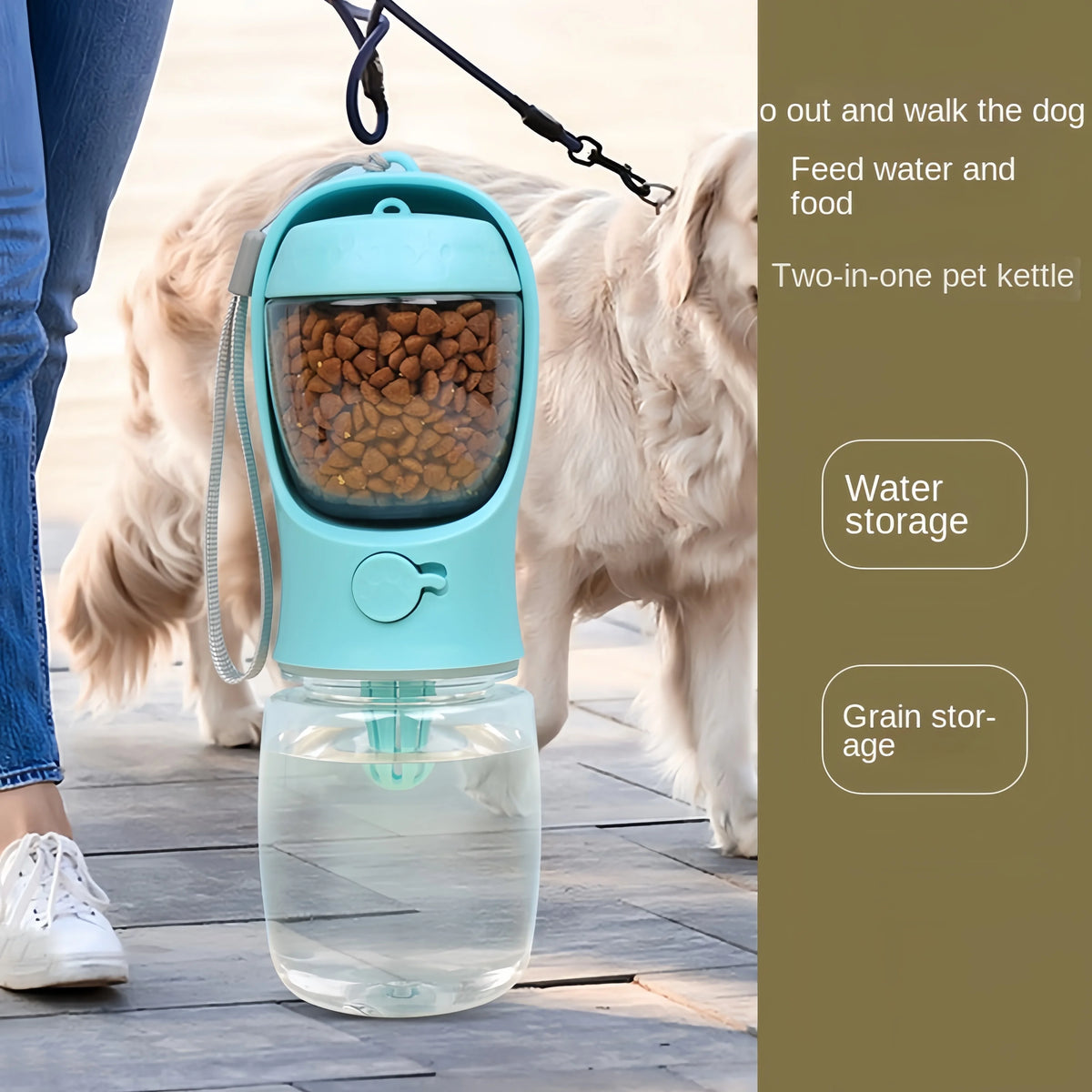 Portable Dog  Water Bottle with Storage Food and Water Container