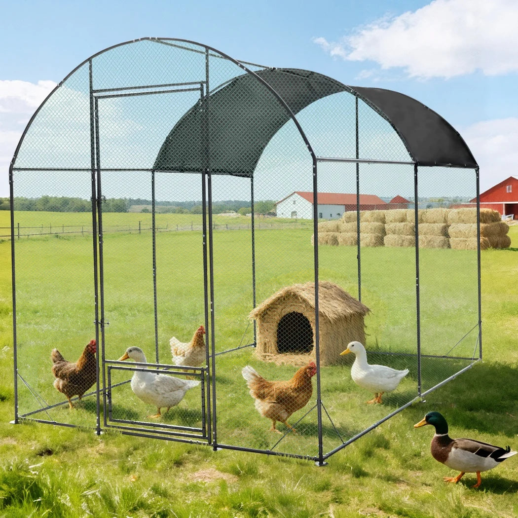 Large Outdoor Walk-in Poultry Cage with Nylon Netting Metal Tubes