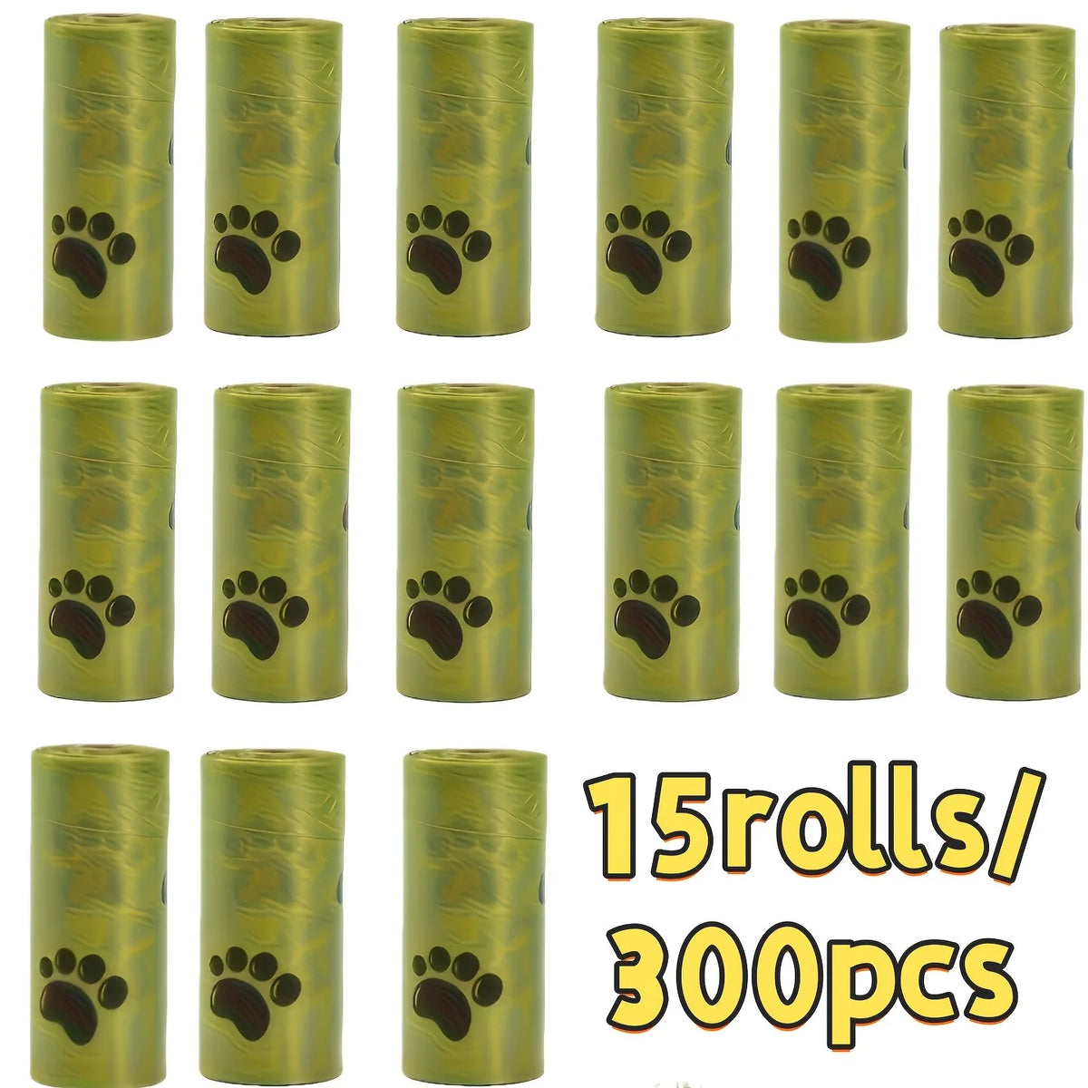15 Rolls / 300 Pet Waste Bags – Thick, Leak-Proof Dog & Cat Poop Bags