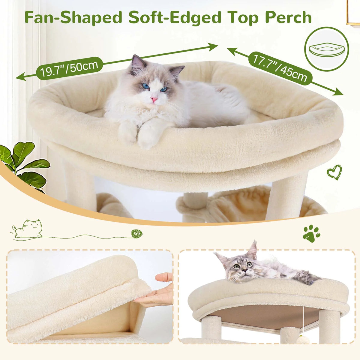 Globlazer 84" Floor to Ceiling Cat Tree Tower for Multiple Large Cats Adjustable Multi-Level Climbing Activity Center