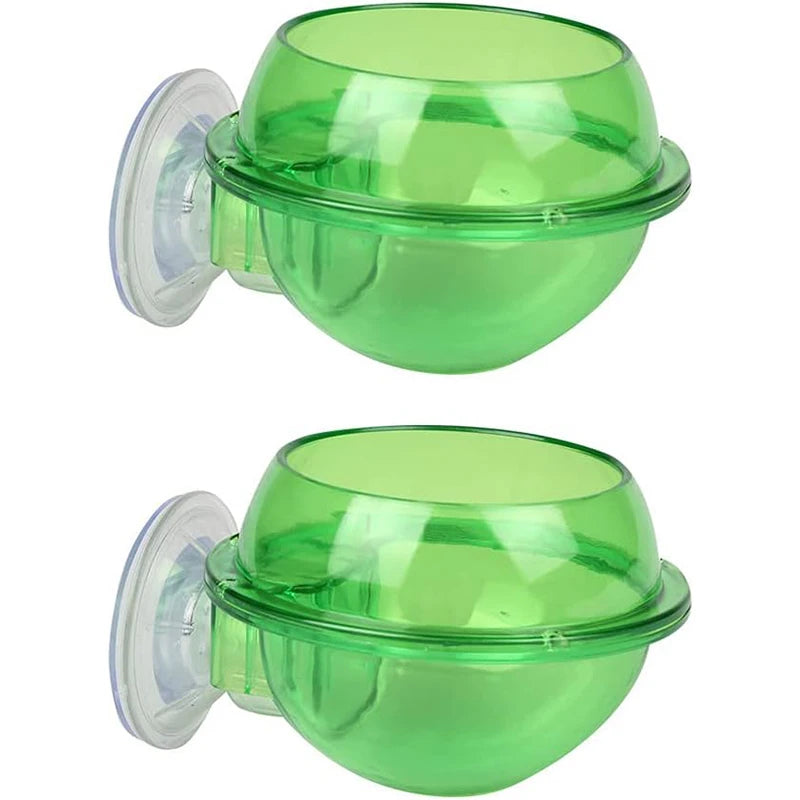 2PCS Suction Cup Reptile Feeder, Chameleon Bowl, Anti-Escape Cup, Water Dish