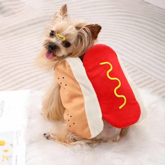 Halloween Dog Clothes -  Funny Hot Dog Shaped Pet Costume