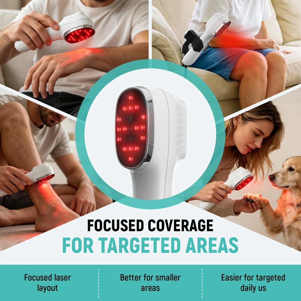 Handheld Red Light Device for Pet 3*808nm Laser Therapy Device for Pain Relief&ArthritisMuscle Comfort&Daily Recovery