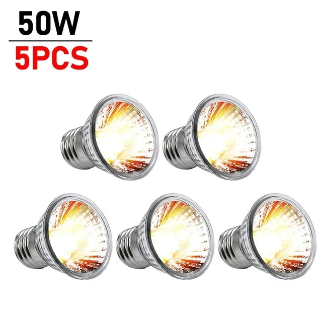 5/1PCS UVB Reptile Heating Lamp Bulb,  High Quality Sunlamp for Amphibians 25/50/75W