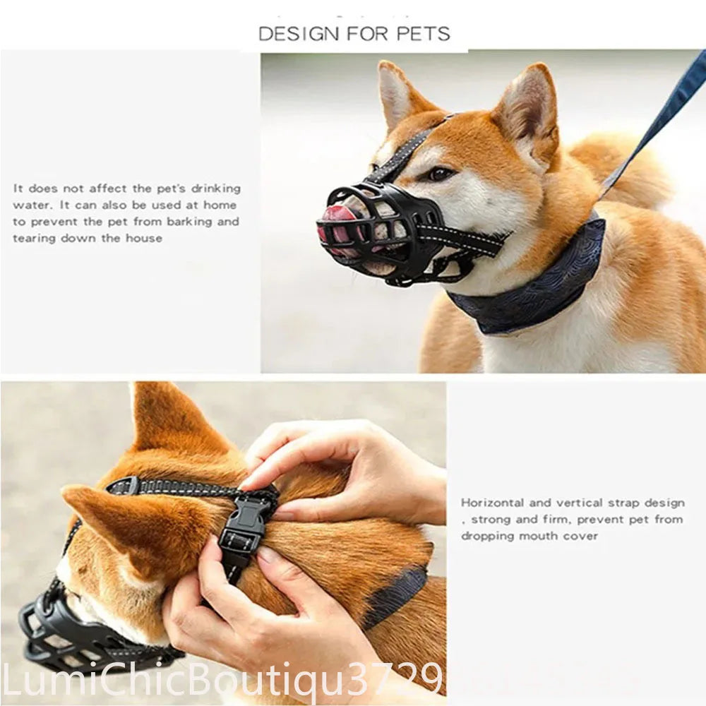 Soft Silicone Basket Dog Muzzle -  Breathable -Durable - Strong  Safety Muzzle For Dogs