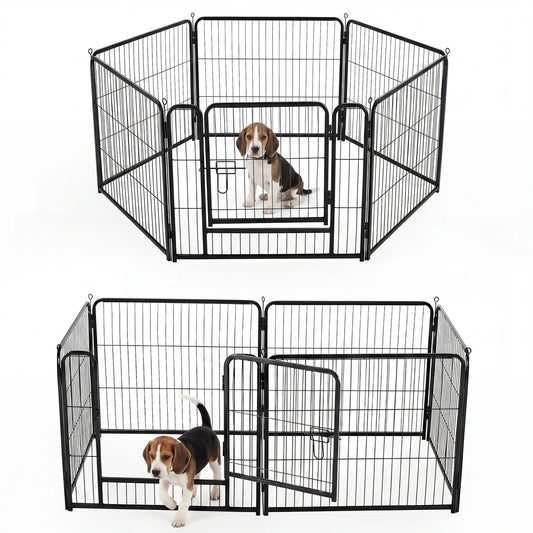 6 Panels Metal Dog Playpen - 24 Inch to 40 Inch Exercise Gate
