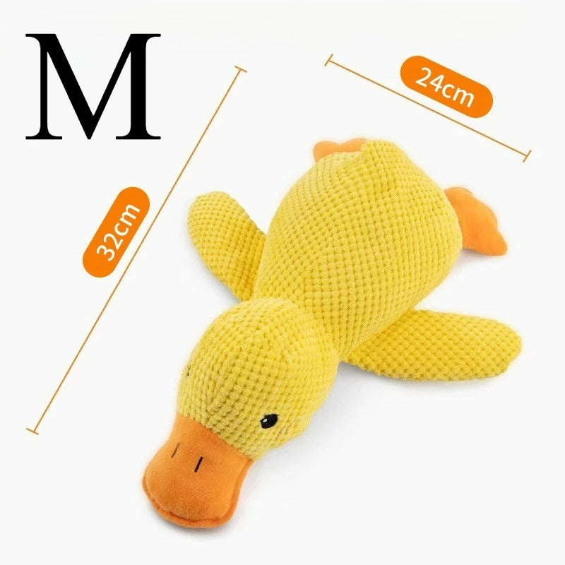 Duck Dog Toy- Plush Chew Resistant Durable Dog Toy with Quacking Sound Teeth Grinding Relief Soft Companion