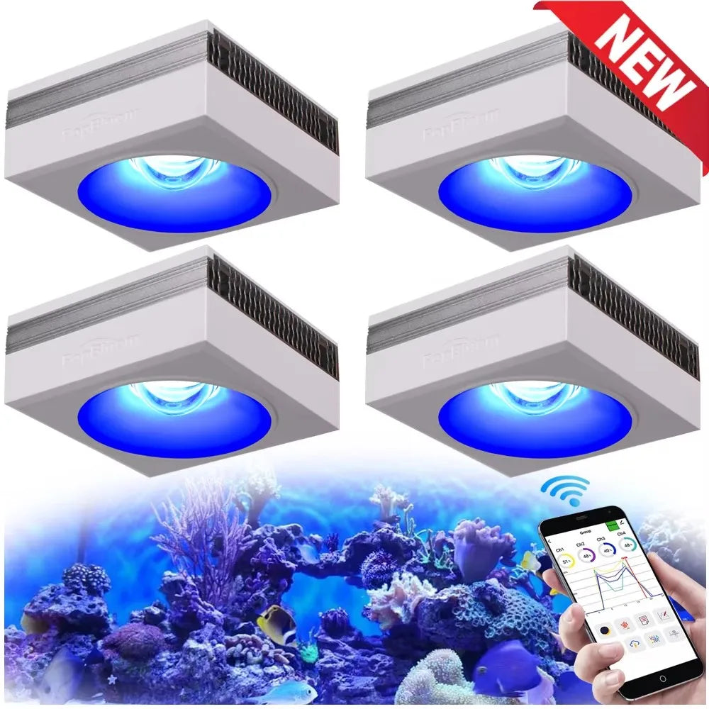 NEW PopBloom RL90 -WiFi Led Aquarium Light -  Full Spectrum, Reef Light Marine Aquarium Tank Lamp