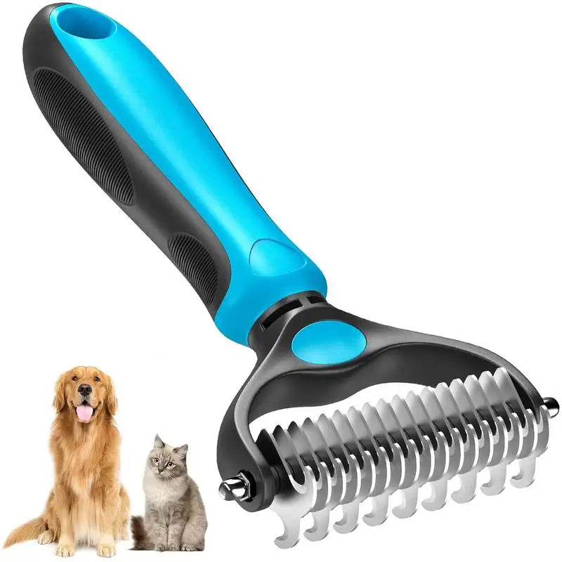 2in1 Stainless Pet De-shedding Brush Dog Hair Remover