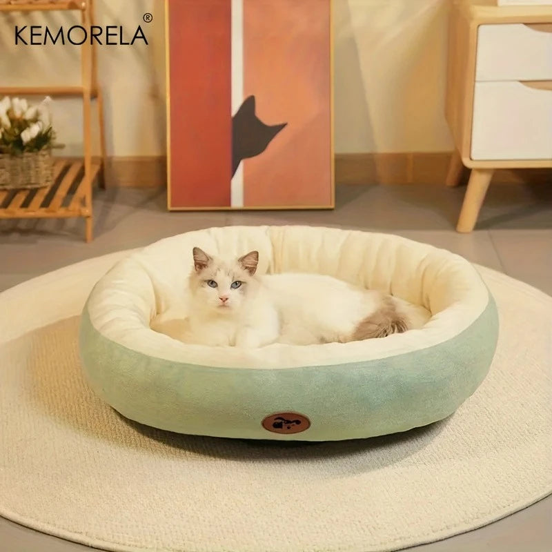 Plush Oval Pet Bed - Machine‑Washable - All‑Season Rest Cushion