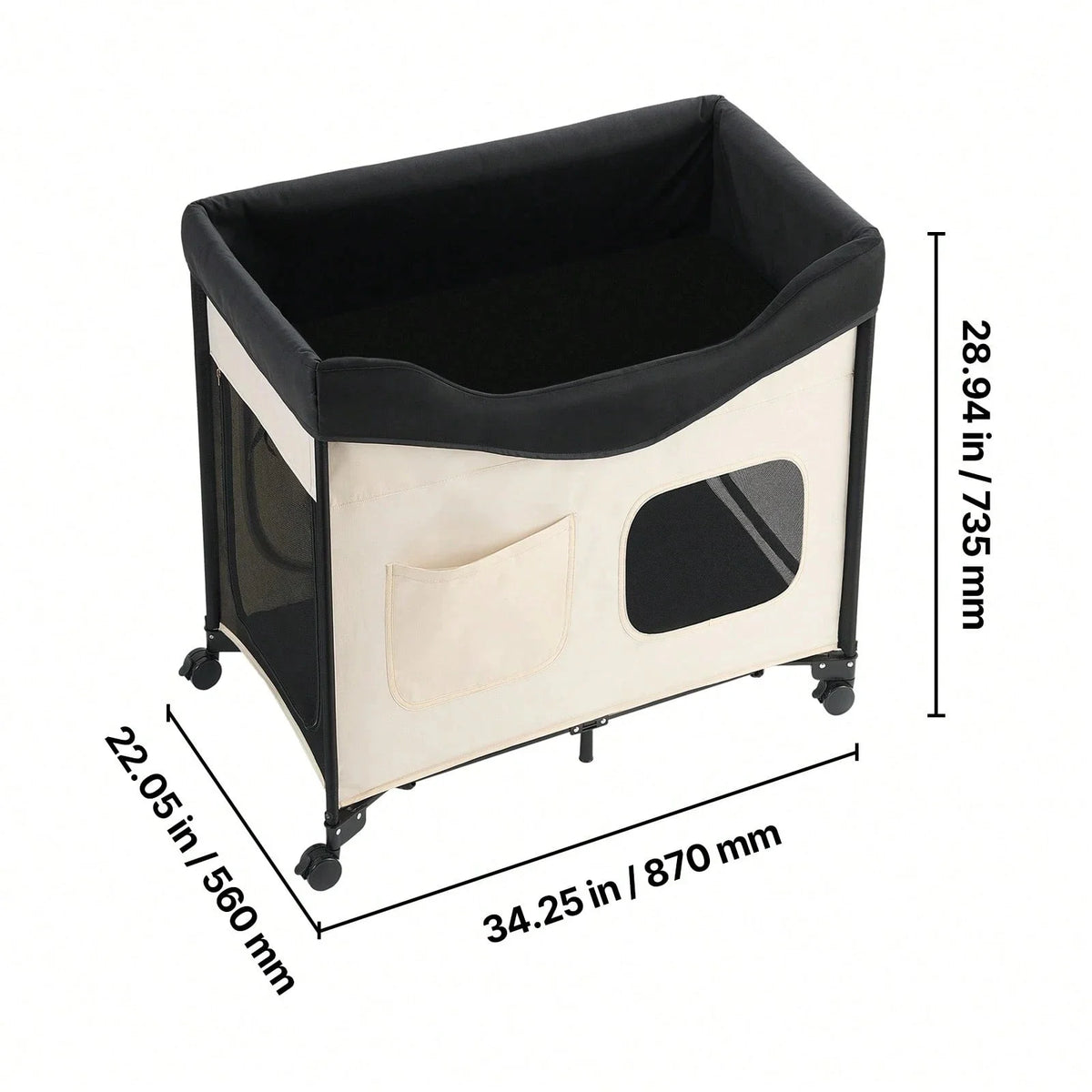 Foldable Bunk Dog Bed With Wheels And Side Storage Bin