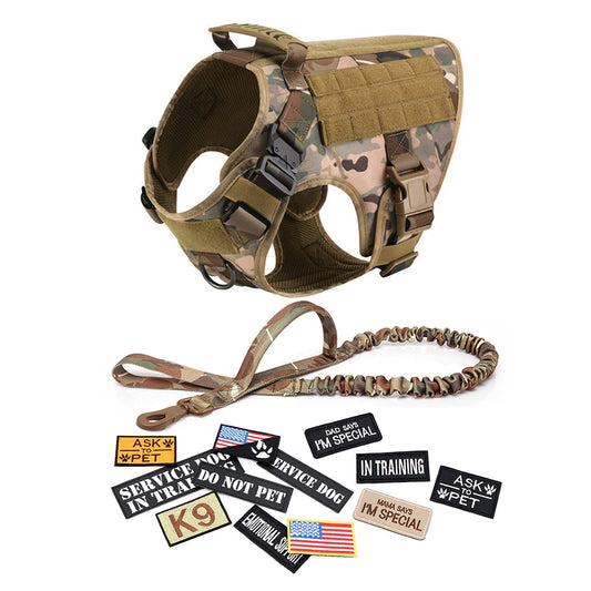 Tactical Military Large Dog Harness Collar