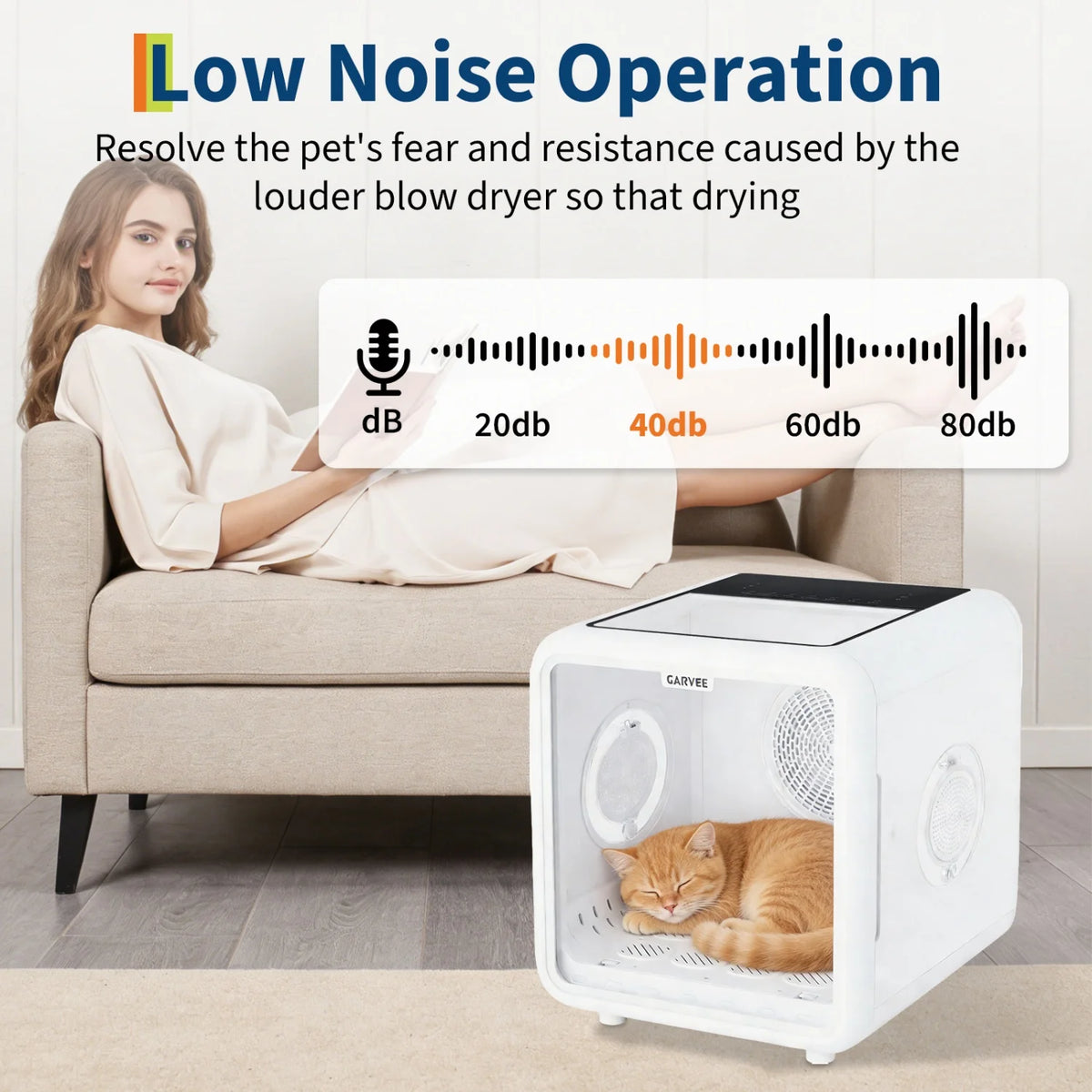 Automatic Pet Drying Box, 360° Efficient Pet Grooming Blower with 5 Air Outlets, Quiet Smart Temperature Control Pet Dryer