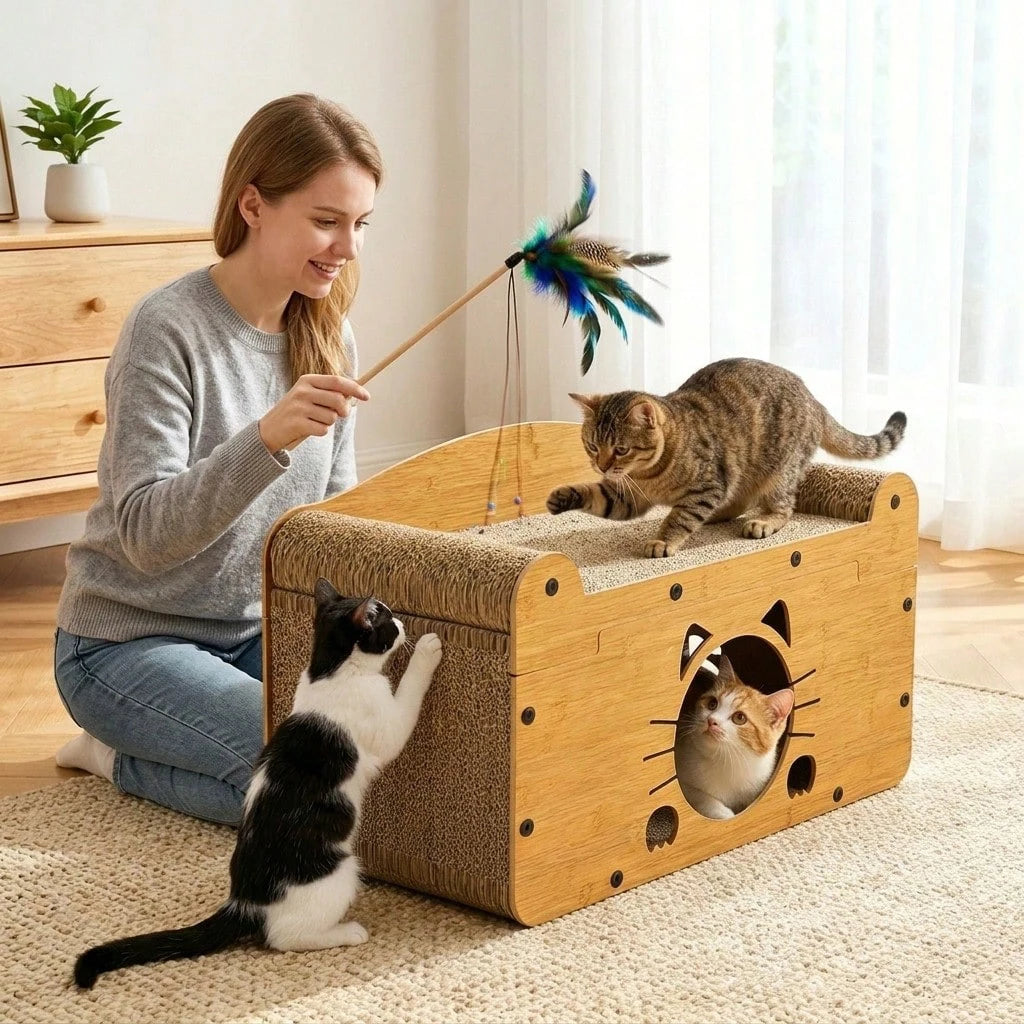 Cat Scratching Post Multi-Functional 2-In-1