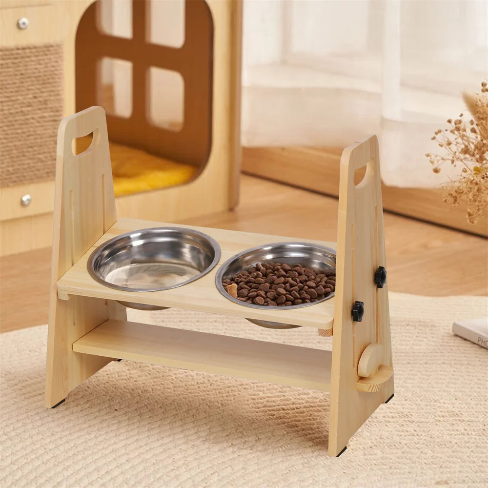 Adjustable Elevated Dog Bowls - Tall Raised Feeder Station