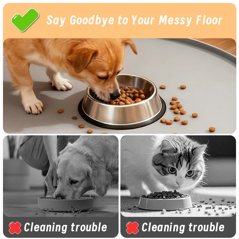 Pet Feeding Mat to Prevent Spills Easy to Clean